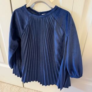 Hanna Andersson Blue Pleated Kids Dress